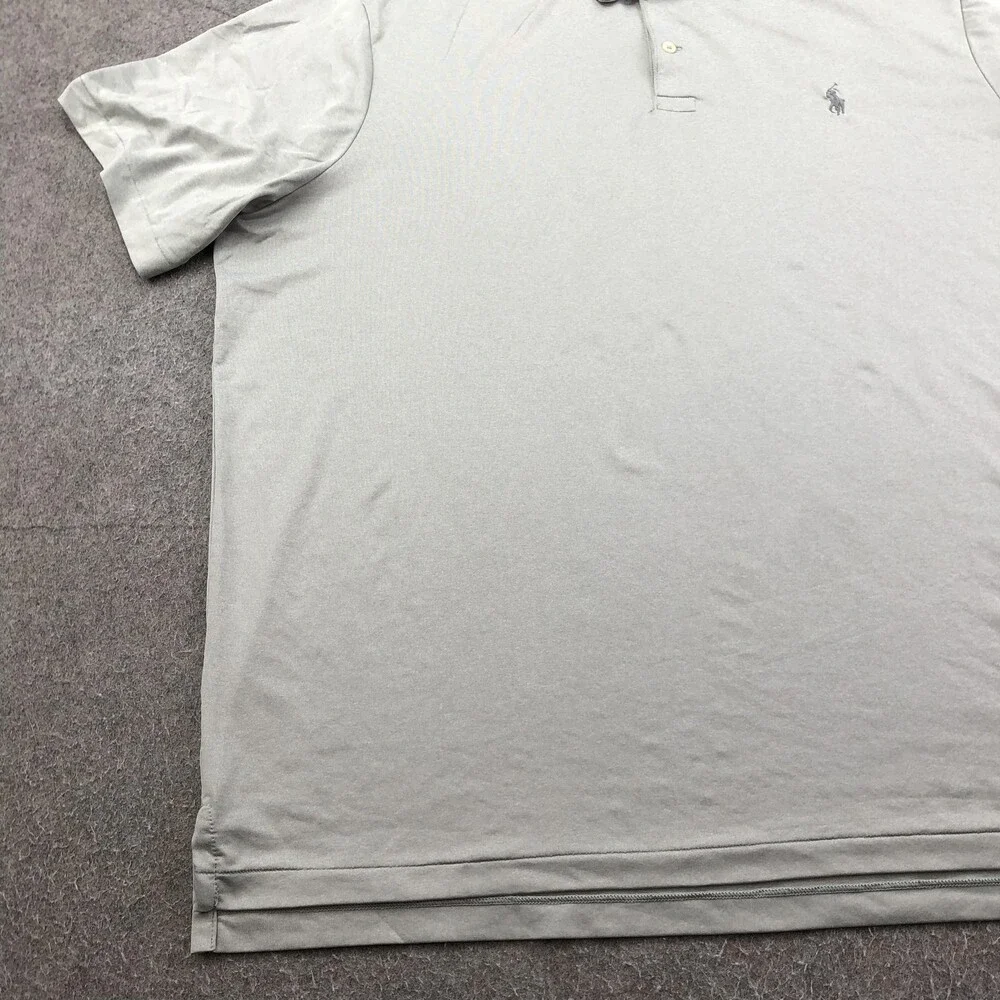 Polo Ralph Lauren Polo Shirt Mens 2XL Gray Solid Performance Golf Tagless Knit
